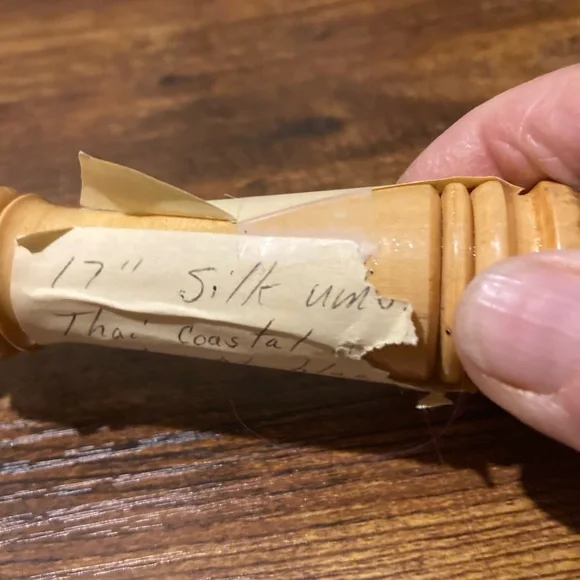 Silk Thai blue parasol/umbrella - Picture 2 of 16